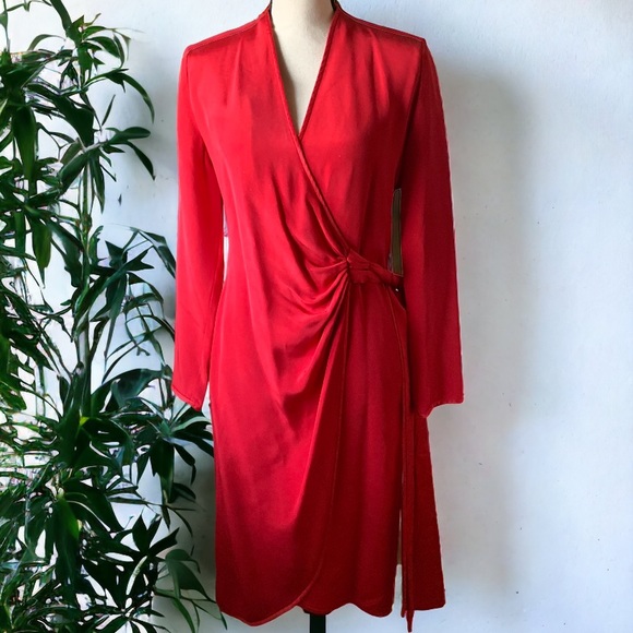 Tom & Linda Platt Tootsies Dresses & Skirts - Vintage Tom & Linda Platt For Saks 5th Avenue Tootsies Red Wrap Dress Size Small